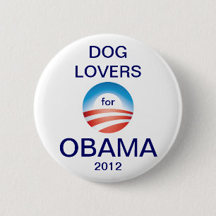 Dog Lovers Vote Obama 2012 6 Cm Round Badge