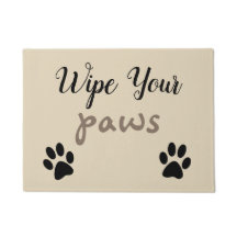 dog lovers wipe your paws door mat