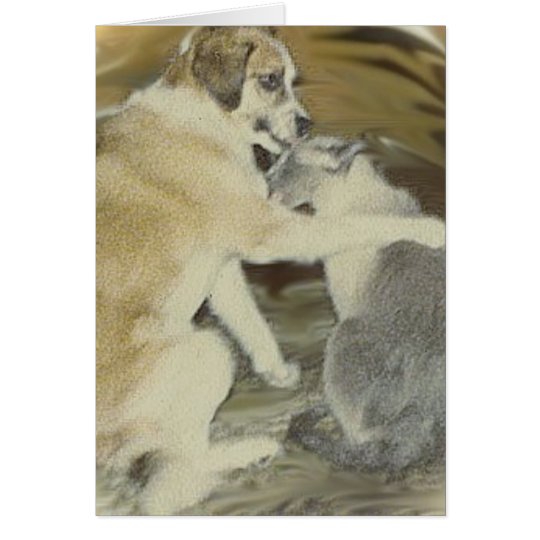dog loves cat card