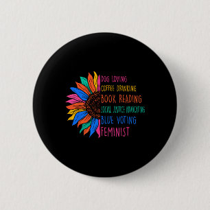 Dog Loving Coffee Drinking Book Reading Social Jus 6 Cm Round Badge