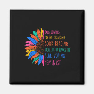 Dog Loving Coffee Drinking Book Reading Social Jus Magnet