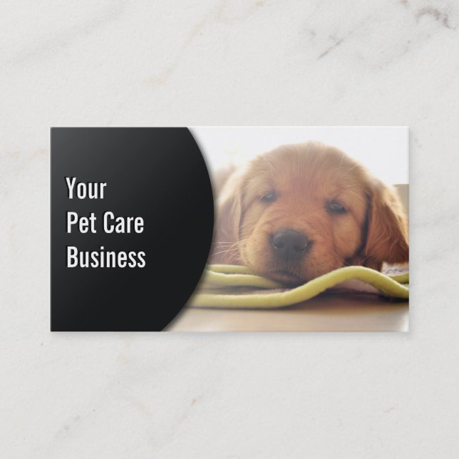 Dog Lying Down Pet Care Business Card (Front)