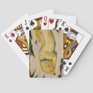 Dog Lying in the Snow (by Franz Marc) Playing Cards