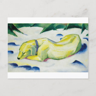 Dog Lying in the Snow painting by Franz Marc Postcard