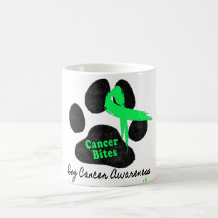 Dog Lymphoma Ribbon Paw Design Green Black Coffee Mug