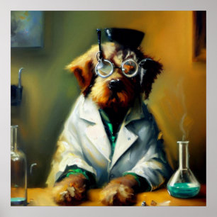 Dog Mad Scientist Poster