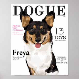 Dog Magazine Cover Poster Dogue