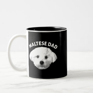 Dog Maltese Best Maltese Dad For Men Boys Dog Dad  Two-Tone Coffee Mug