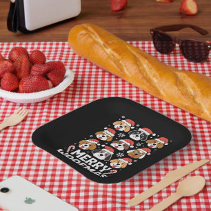 Dog Mama Christmas Merry Woofmas Dog Lover  Paper Plate