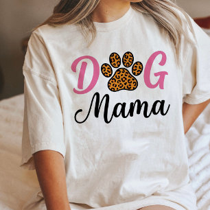 Dog Mama Leopard Paw Print Cute Pet Lover Tri-Blend Shirt