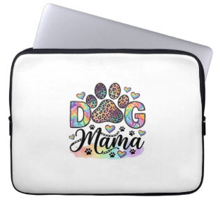 Dog Mama Paw Leopard Rainbow Watercolor Hearts_1 Laptop Sleeve