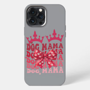 Dog Mama Phone Case with Crowns and Bow