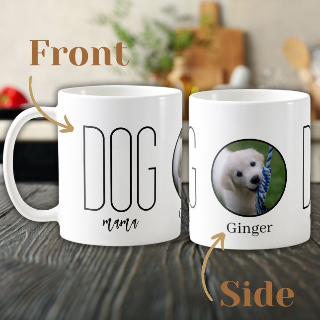 Dog Mama Photo Dog Lover with Name Coffee Mug (Creator Uploaded)