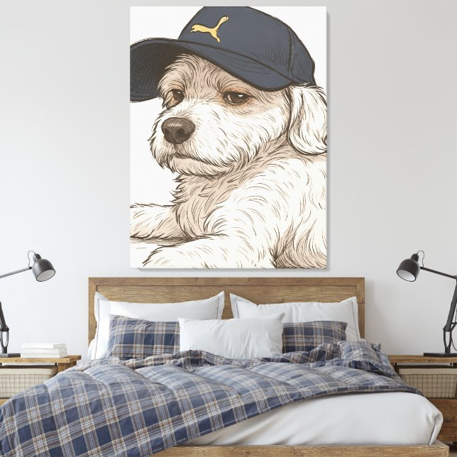 Dog Max Canvas Print (Insitu(Bedroom))