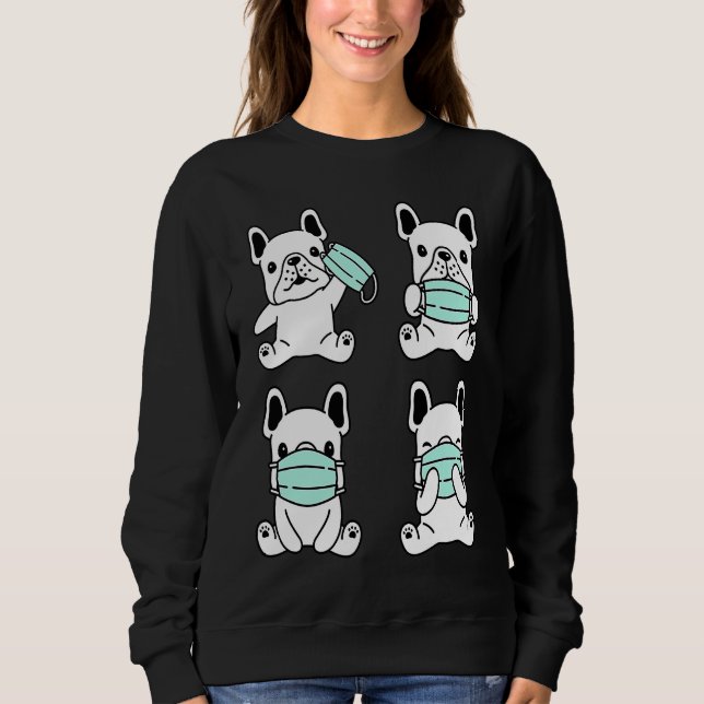 Dog Medical Face Mask French Bulldog Pet Breed Bul Sweatshirt (Front)