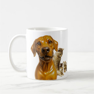 Dog Meets Cat Mum & Her Kitten Crew Coffee Mug