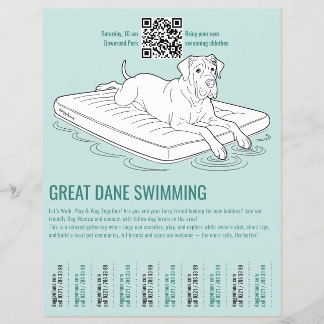dog meetup tear-off flyer template (Front)