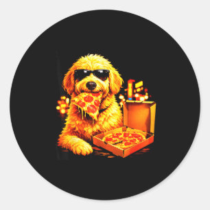 Dog meme goldendoodle meme with sunglasses eat classic round sticker
