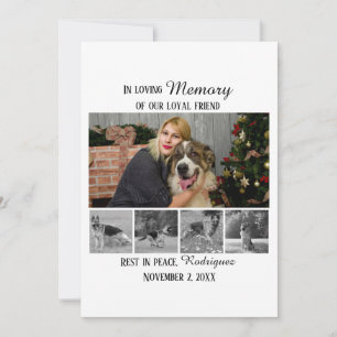 Dog Memorial 5 Photo Collage Pet Tribute Card