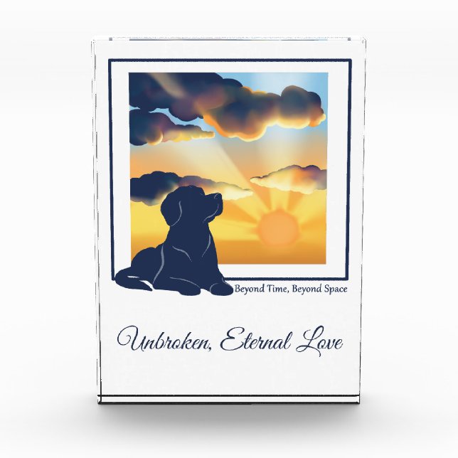 Dog Memorial Acrylic Photo Block - Labrador (Front)