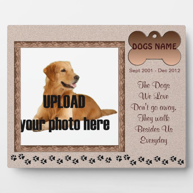 Dog Memorial Brown Tones Plaque (Front)