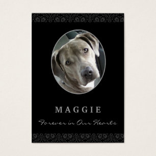 Dog Memorial Card - Black Photo Oval Frame