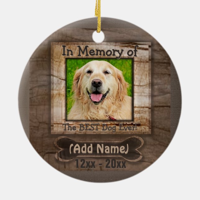 Dog Memorial Ceramic Tree Decoration (Back)