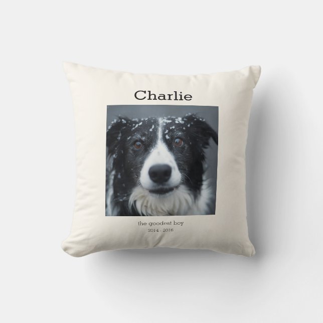 Dog Memorial Cushion Pet Remembrance Throw Pillow (Front)