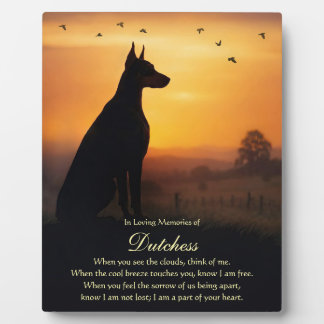 Dog Memorial Dobie Doberman Pincher  Plaque
