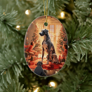 Dog Memorial Gift, Gift for Great Dane Lover Ceramic Ornament