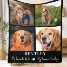 Dog Memorial Gift Pet Loss Custom 4 Photo Collage