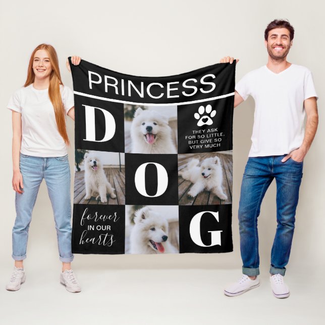 Dog Memorial Gift | Pet Loss Photo Fleece Blanket (In Situ)