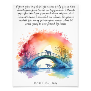 Dog Memorial Gift Pet Loss Sympathy Poem Photo Print