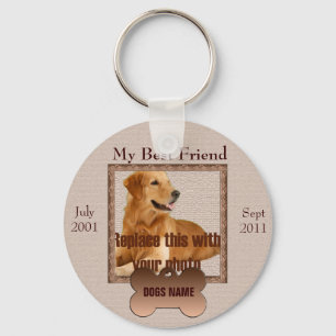 Dog Memorial in Beautiful Brown Tones Key Ring