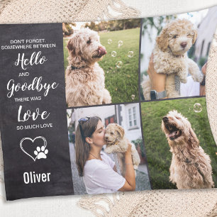Dog Memorial Keepsake Sympathy Pet Photo Collage Fleece Blanket
