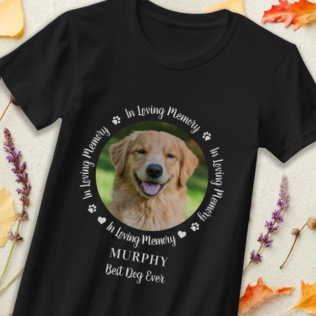 Dog Memorial Loving Memory Personalised Pet Photo T-Shirt (Creator Uploaded)