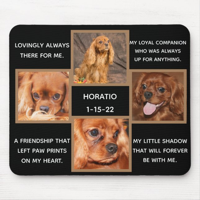 Dog Memorial Memory Personalised Frame Mouse Pad (Front)