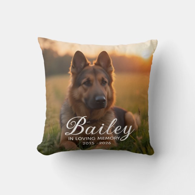 Dog Memorial Pet Loss  Cushion (Front)