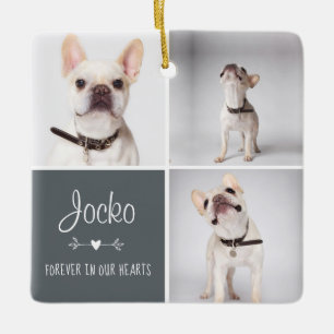 Dog Memorial Pet Loss Keepsake Photo Collage Ceramic Ornament
