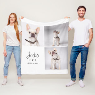 Dog Memorial Pet Loss Keepsake Photo Collage Fleece Blanket
