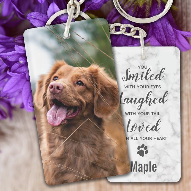 Dog Memorial Pet Loss Keepsake Photo Keychain (Creator Uploaded)