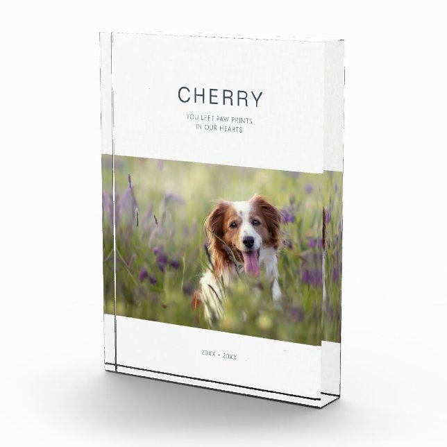 Dog Memorial Pet Loss Photo Block (Right)