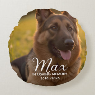 Dog Memorial Pet Loss Round Cushion