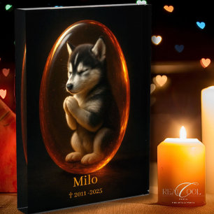 Dog Memorial Photo Block - Siberian Husky