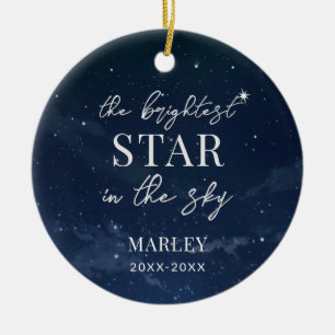 Dog Memorial Photo Brightest Star in the Sky Ceramic Ornament