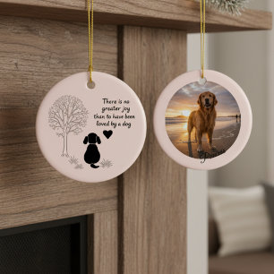 Dog memorial photo keepsake ceramic ornament