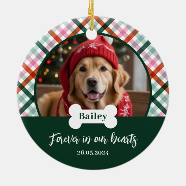 Dog Memorial Photo Ornament (Back)