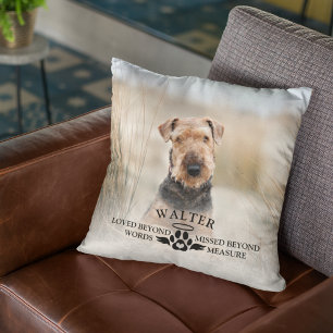 Dog Memorial Photo Throw Pillow