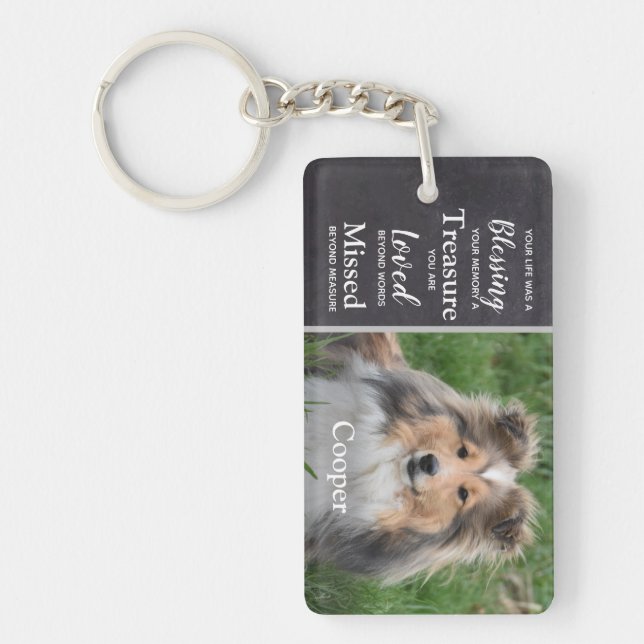 Dog Memorial Remembrance Gift Sympathy - Pet Loss Key Ring (Front)