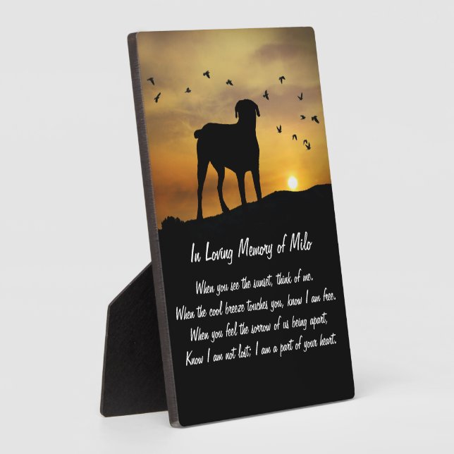 Dog Memorial Spiritual Poem Plaque (Side)